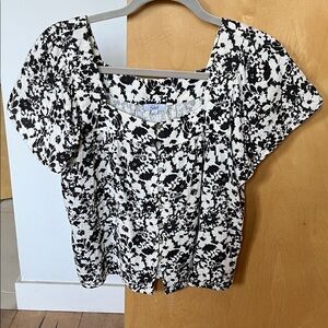 Rails Black and White Floral Blouse